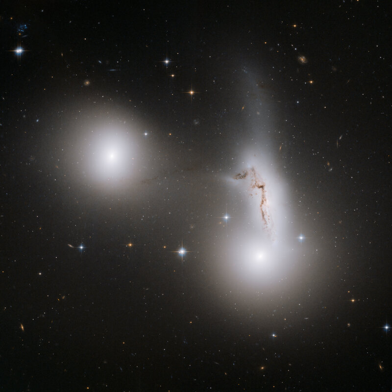Galaxy collision in deep space