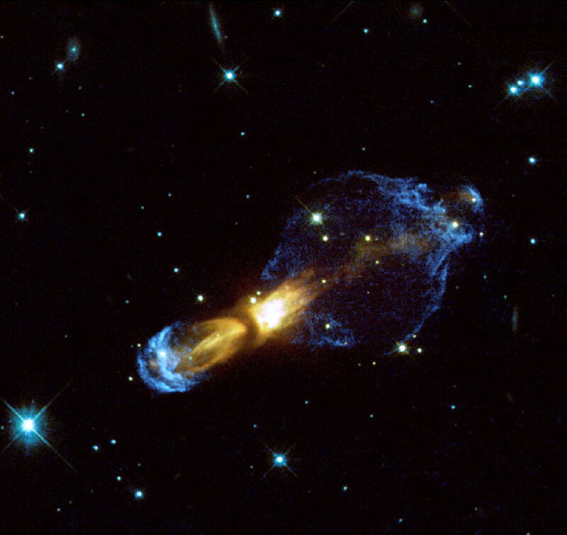 Galaxy collision in deep space