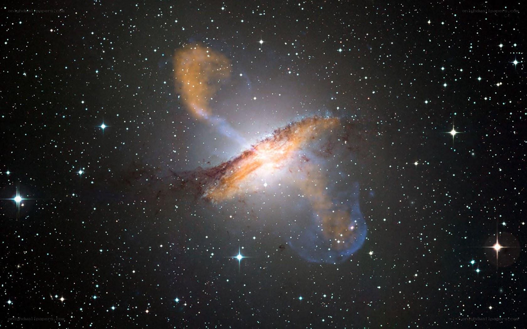 Galaxy collision in deep space