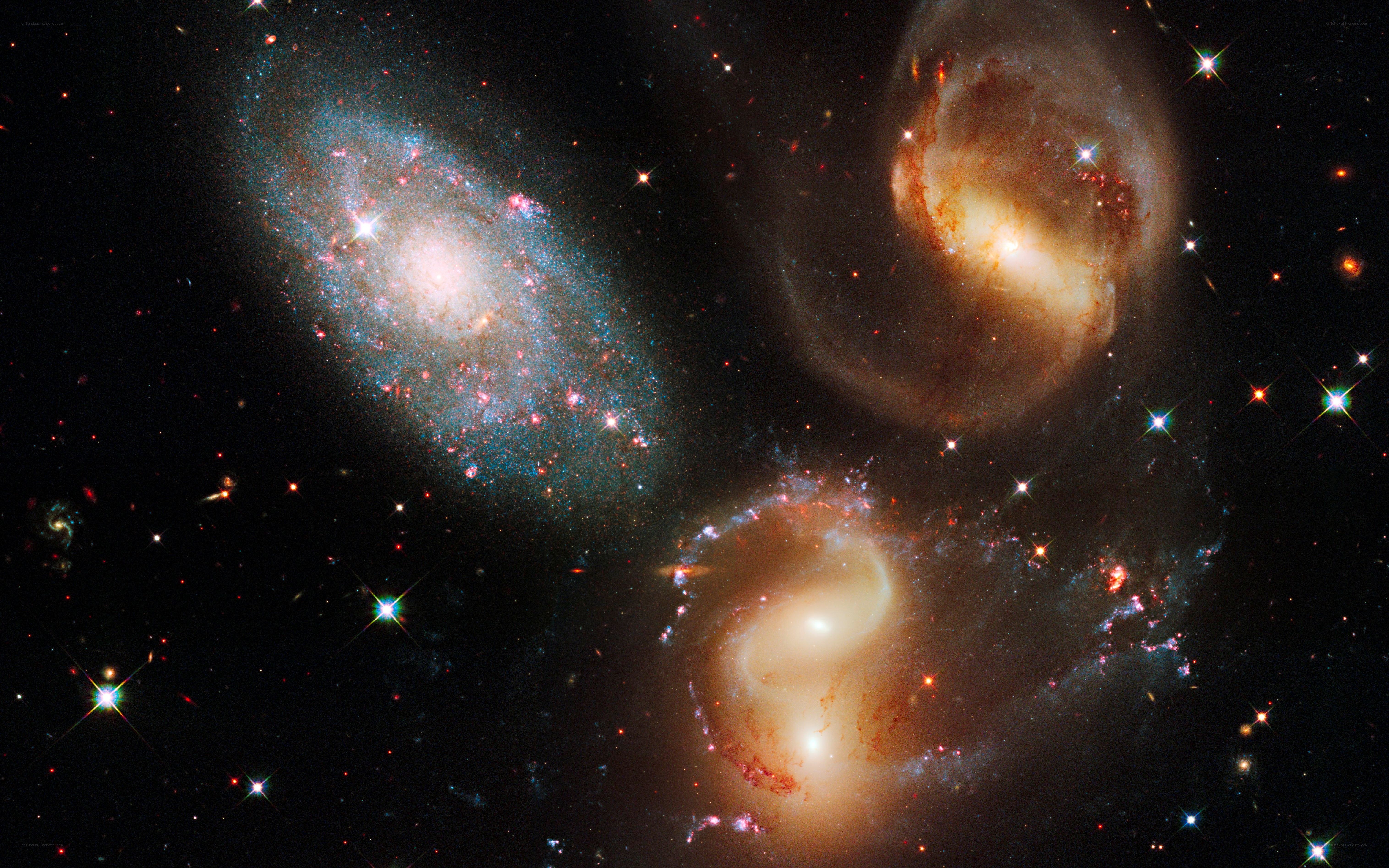 Galaxy collision in deep space