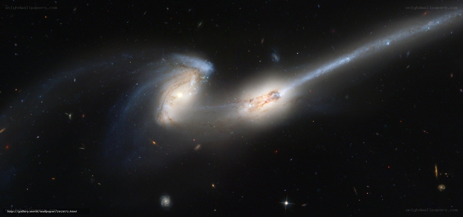 Galaxy collision in deep space