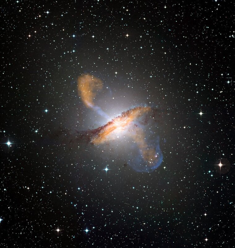 Galaxy collision in deep space