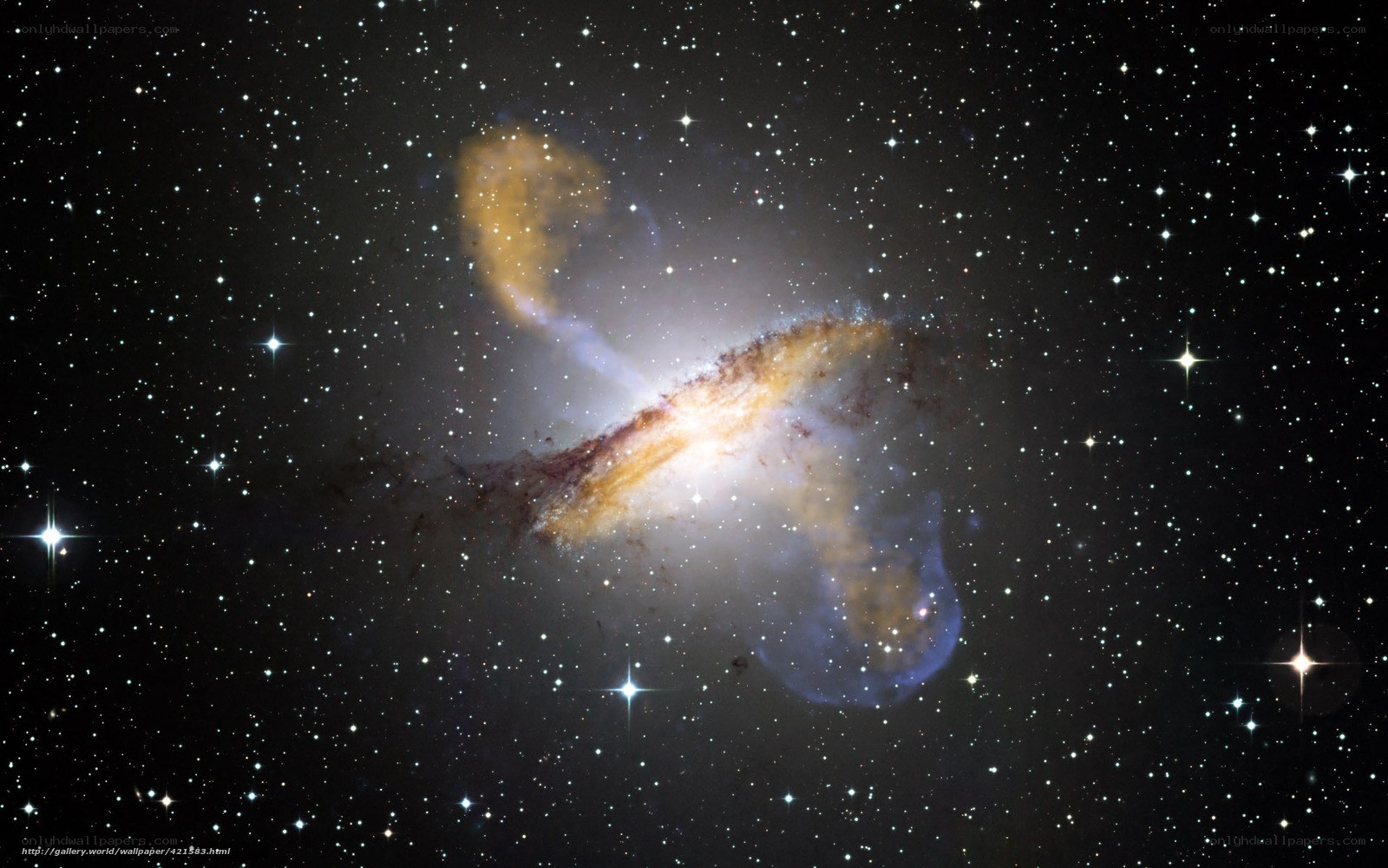 Galaxy collision in deep space