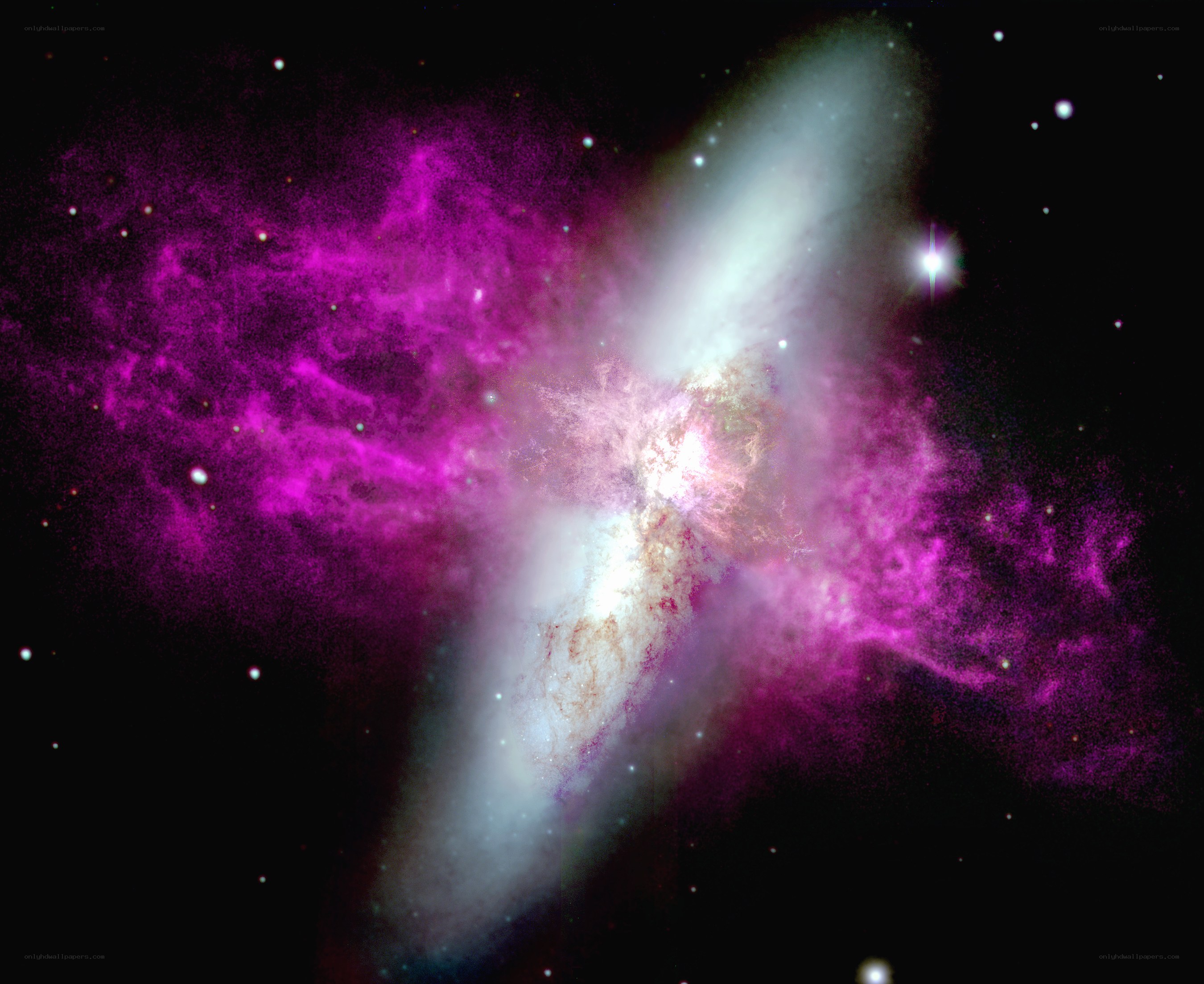 Galaxy collision in space