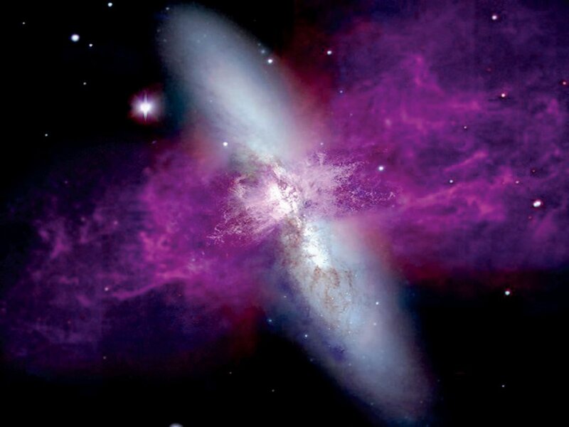 Galaxy Collision — Purple, Dramatic