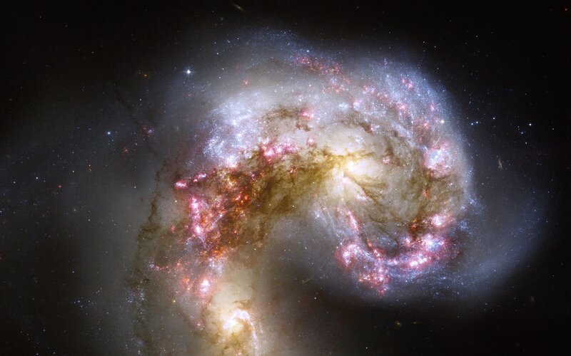 Galaxy Collision — White
