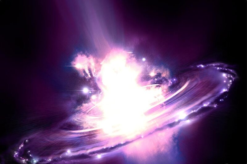 galaxy explosion in space