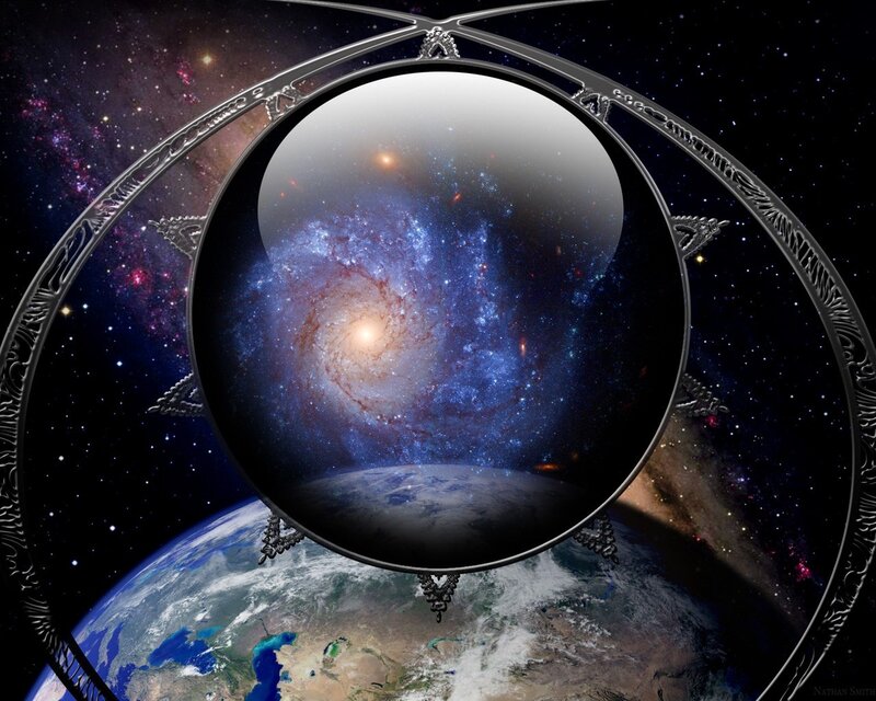 Galaxy in a crystal ball