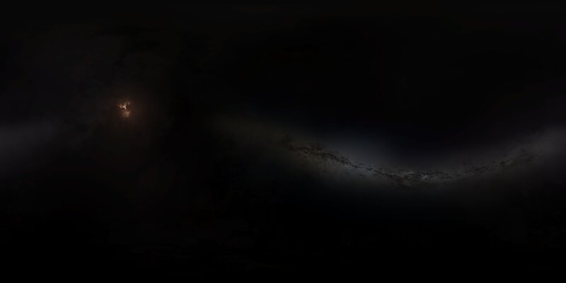 Galaxy in Dark Space — Black, Night
