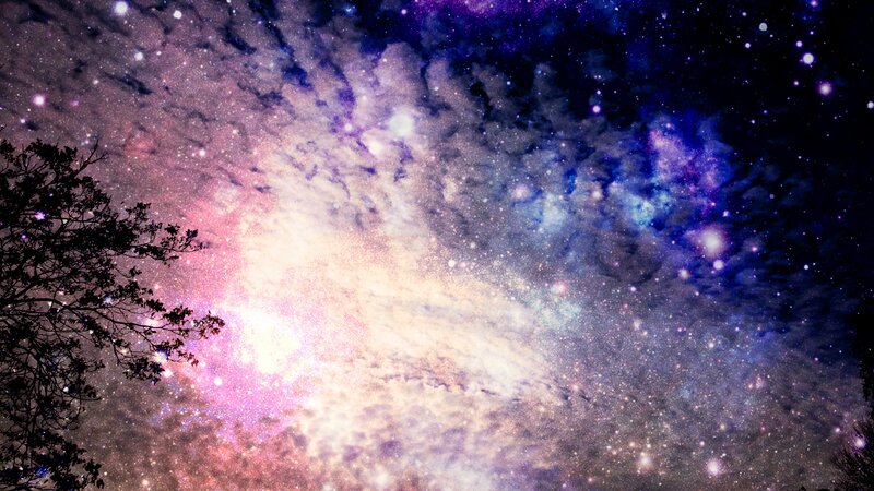 Galaxy in Night Sky — Purple