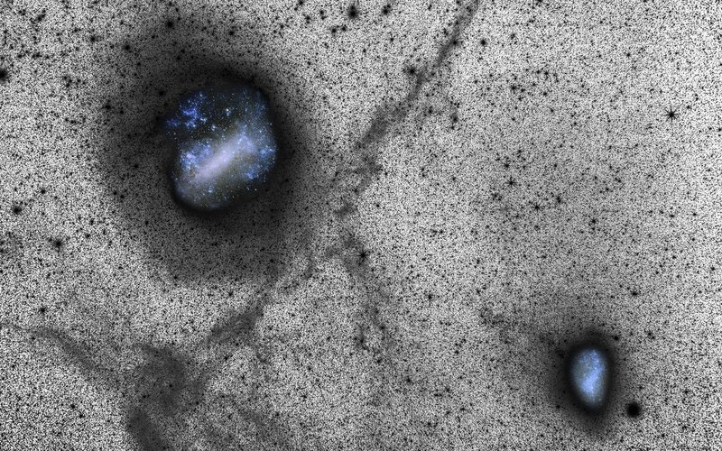 Galaxy in Space — Blue, Cosmic, Digital Art