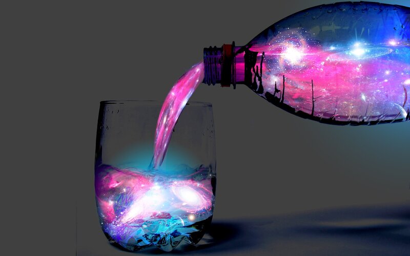 Galaxy Liquid Pouring — Dramatic
