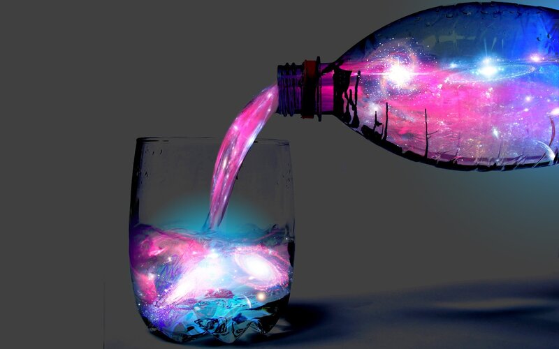 Galaxy Liquid Pouring — Purple, Dramatic