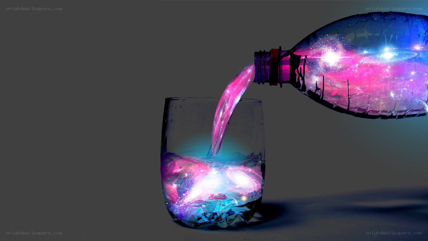 galaxy liquid pouring