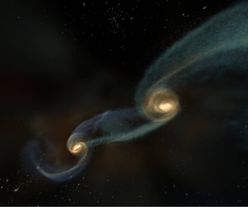 galaxy merger in space