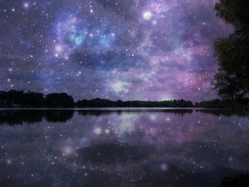 Galaxy over Lake