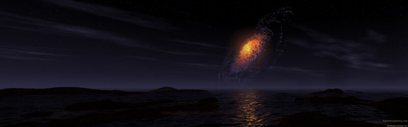 Galaxy over Ocean — Black