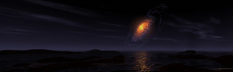 Galaxy over the ocean