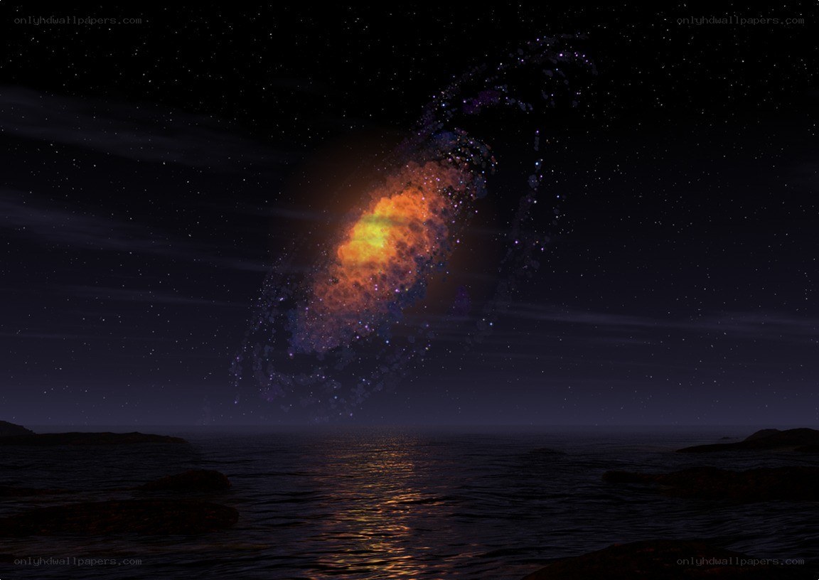 Galaxy over the ocean
