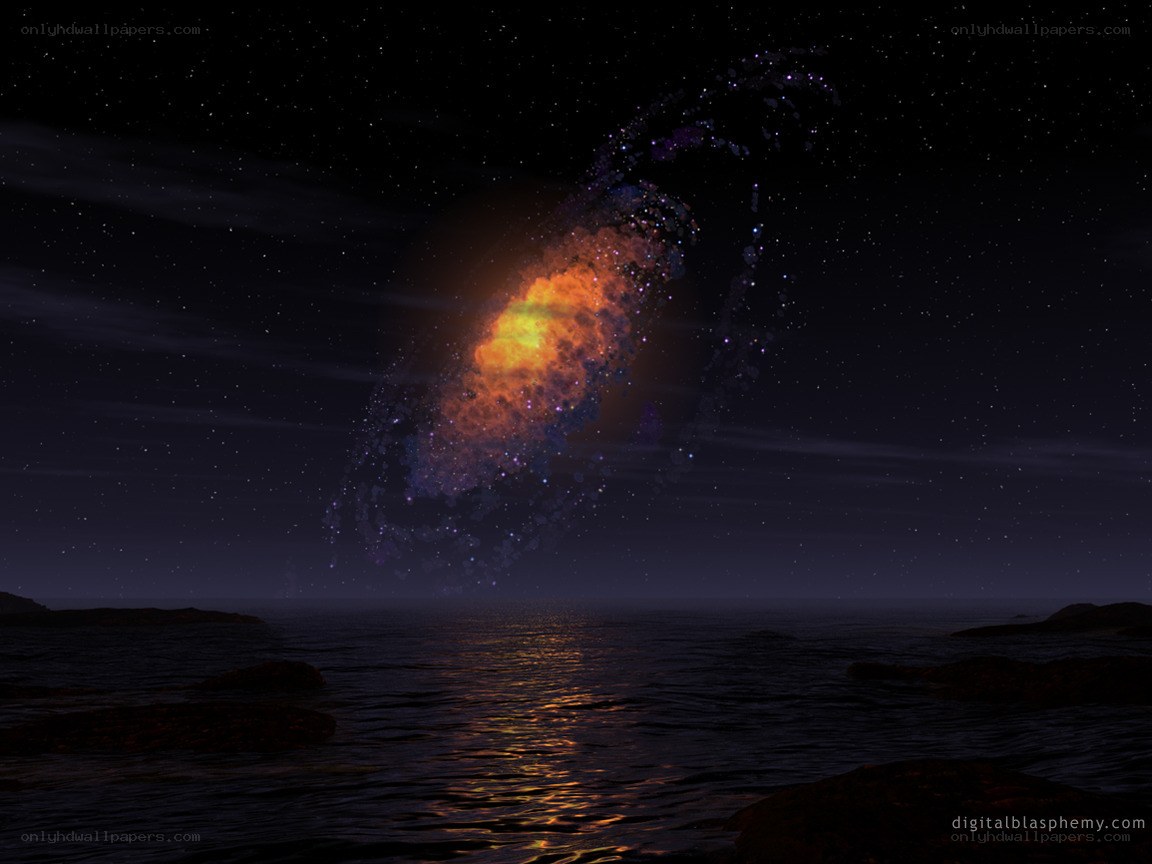 Galaxy over the ocean
