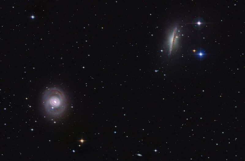 Galaxy Pair in Space — Black
