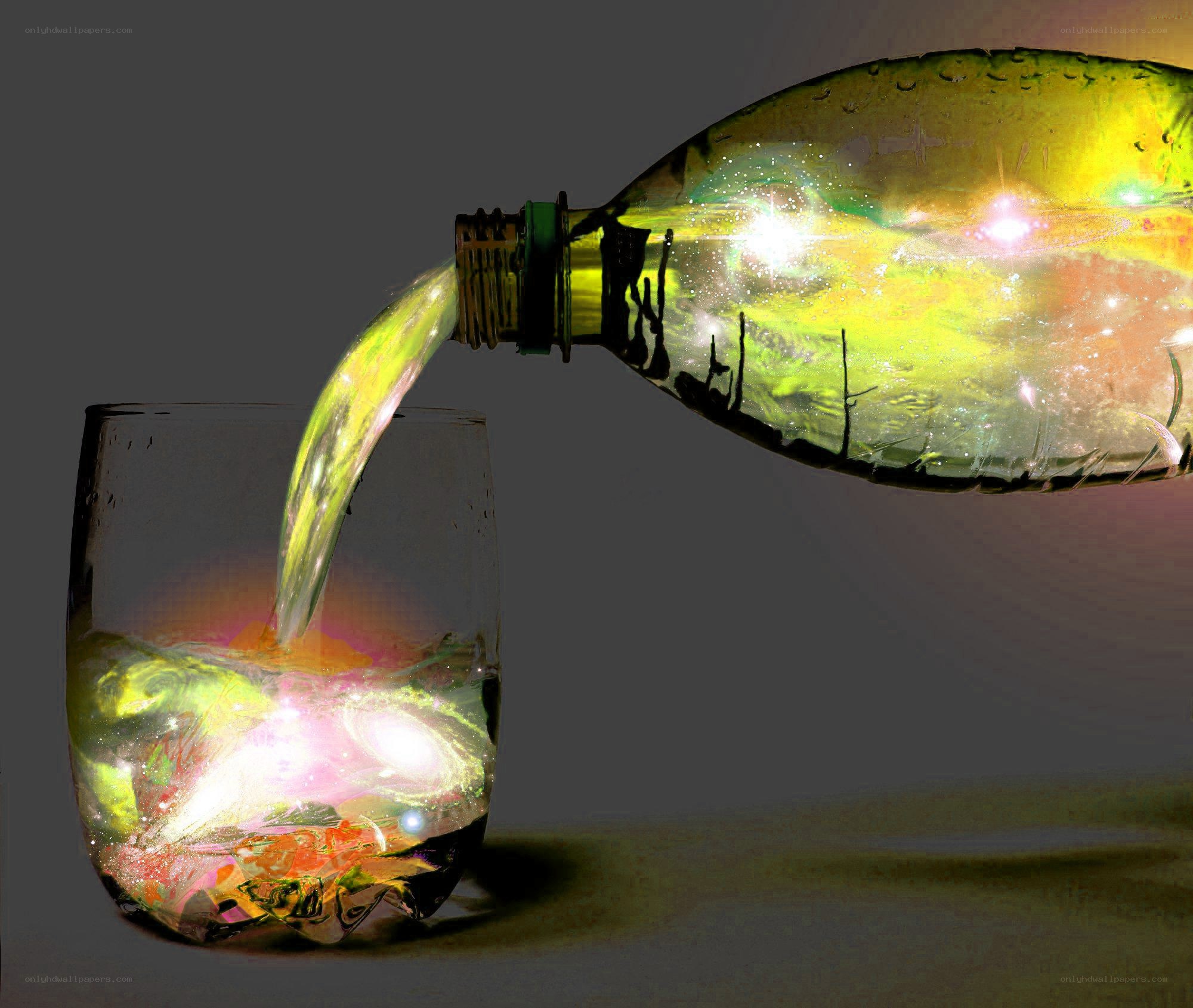 Galaxy poured into a glass