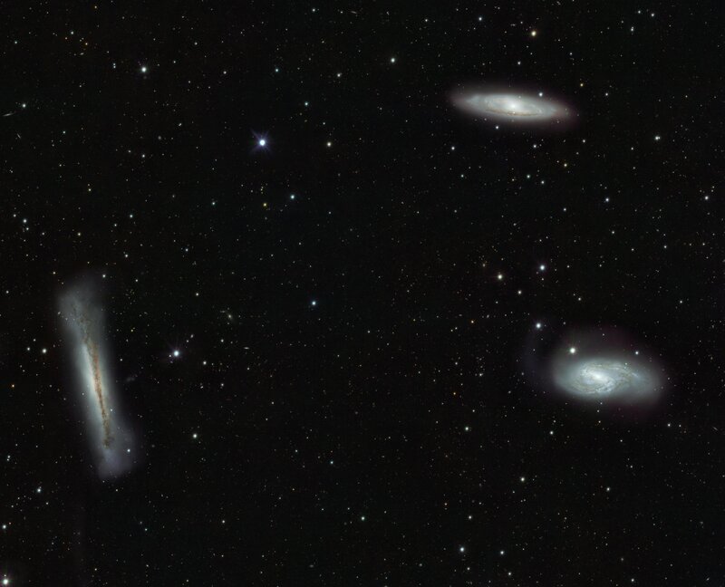 Galaxy trio in deep space