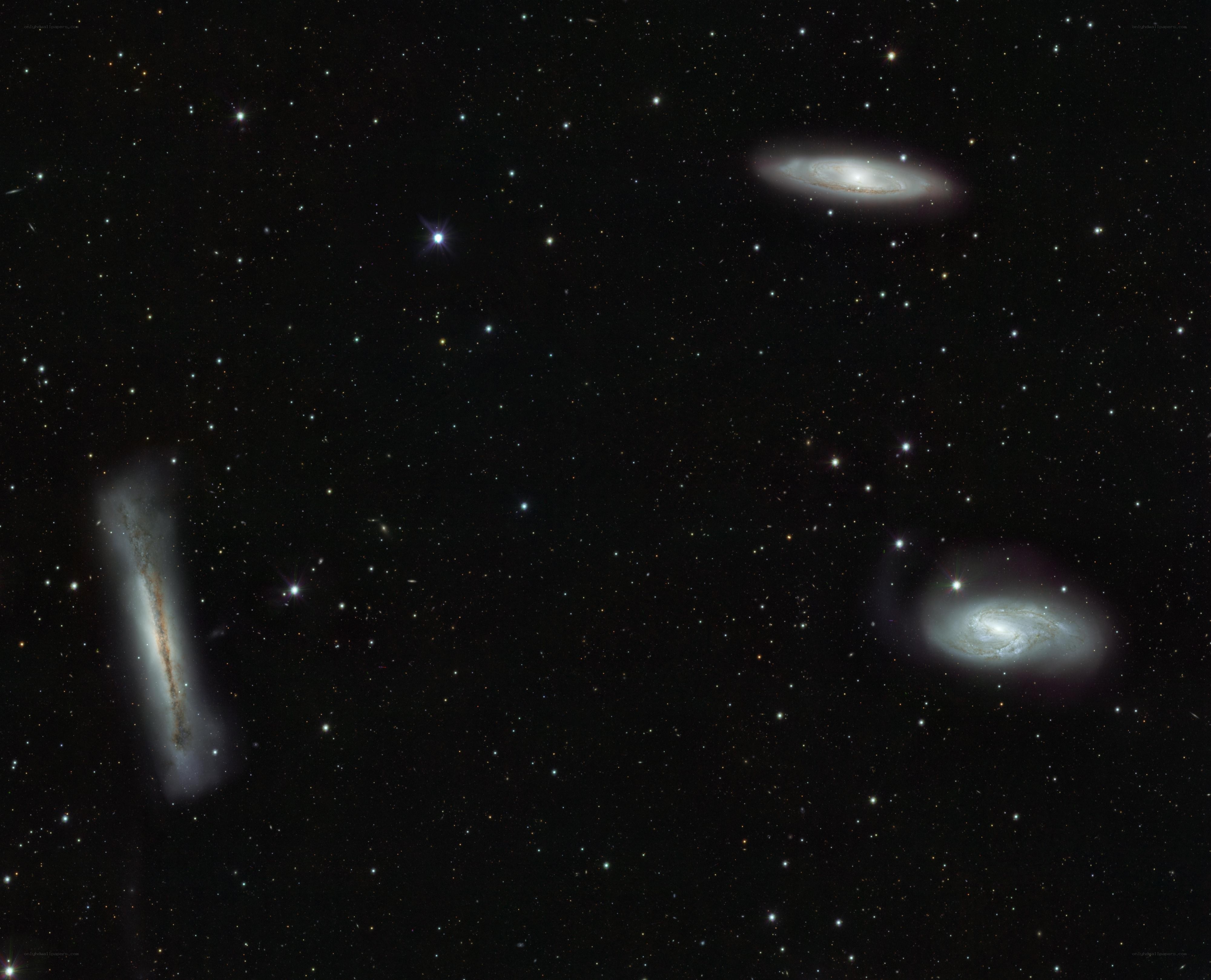 Galaxy trio in deep space
