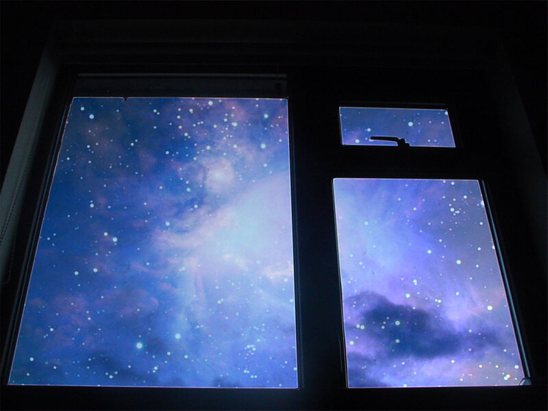 Galaxy view through window