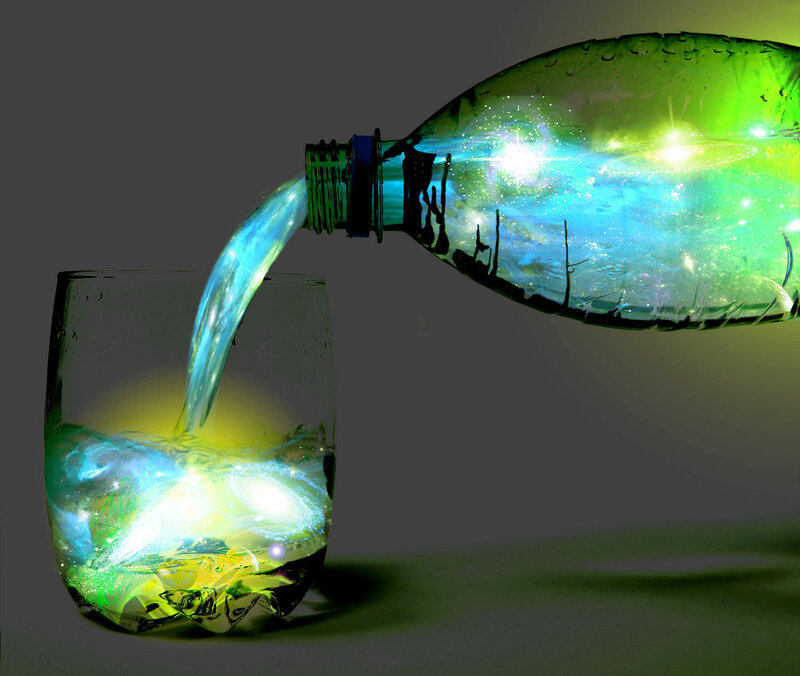 Galaxy water pouring