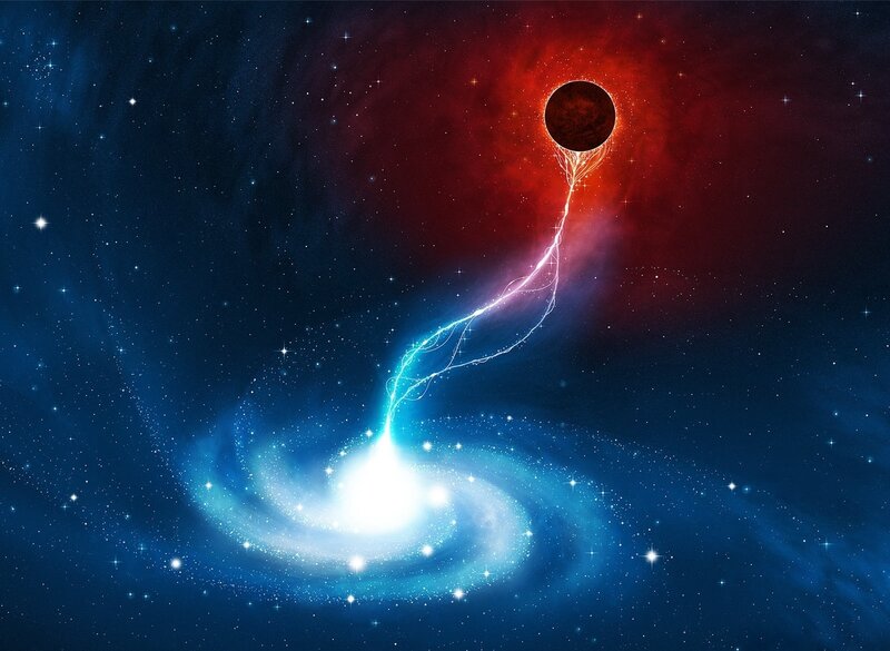 Galaxy with Black Hole — Blue
