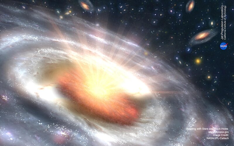 Galaxy with Black Hole — White