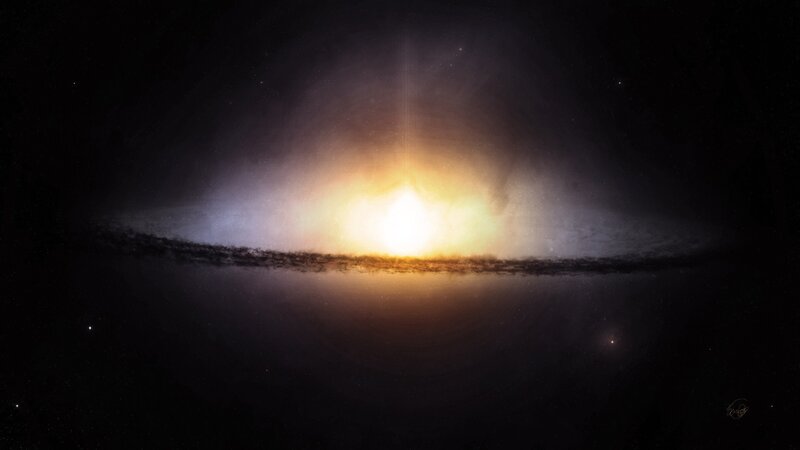 Galaxy with Bright Core — Black, Cosmic