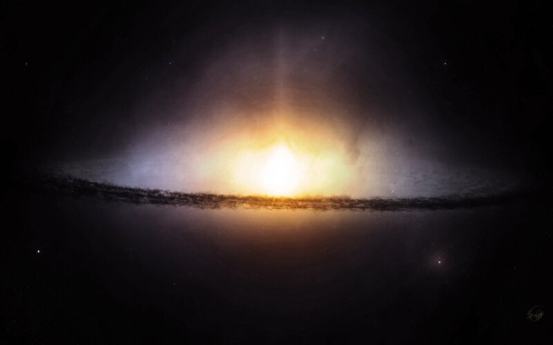 Galaxy with Bright Core — Black