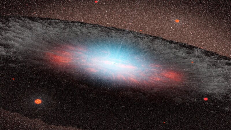 Galaxy with Central Black Hole — Blue, Dramatic