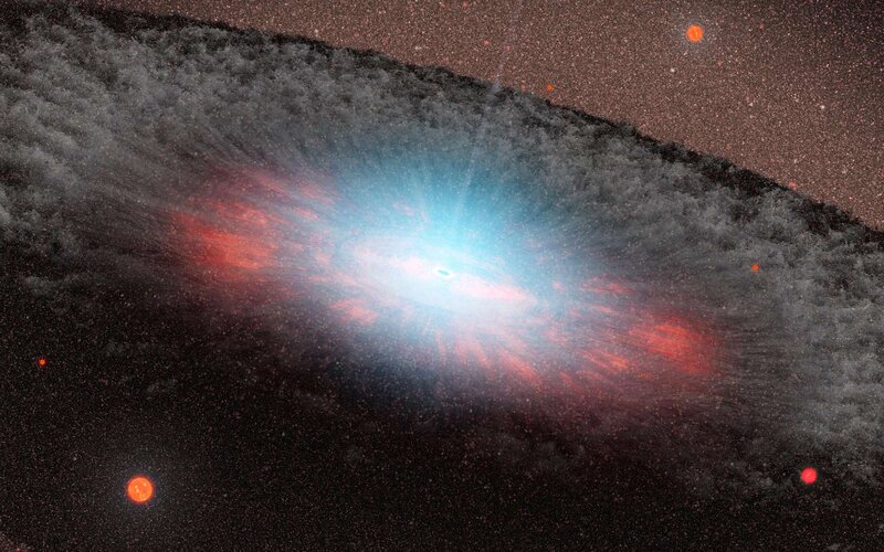 Galaxy with Central Black Hole — Blue