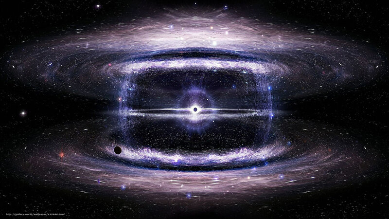Galaxy with Central Black Hole — Purple