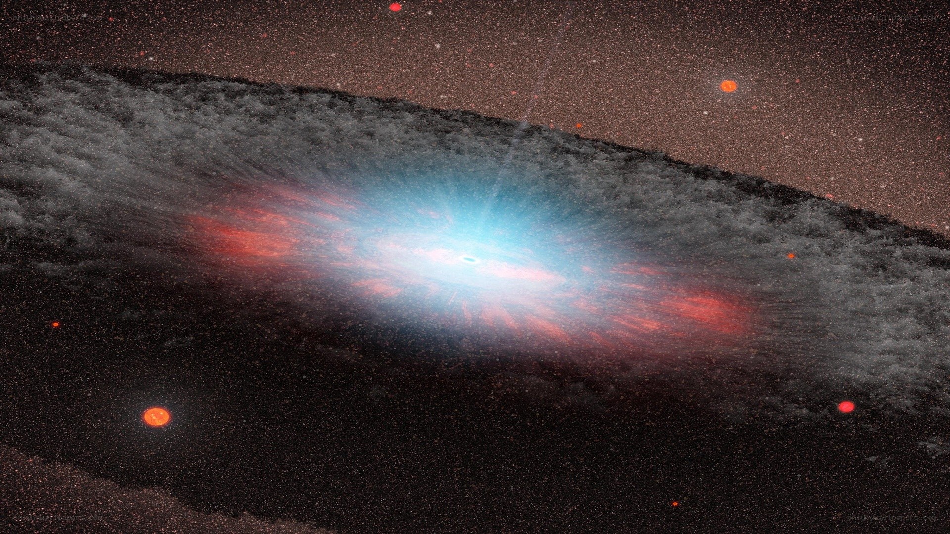 Galaxy with central blue core