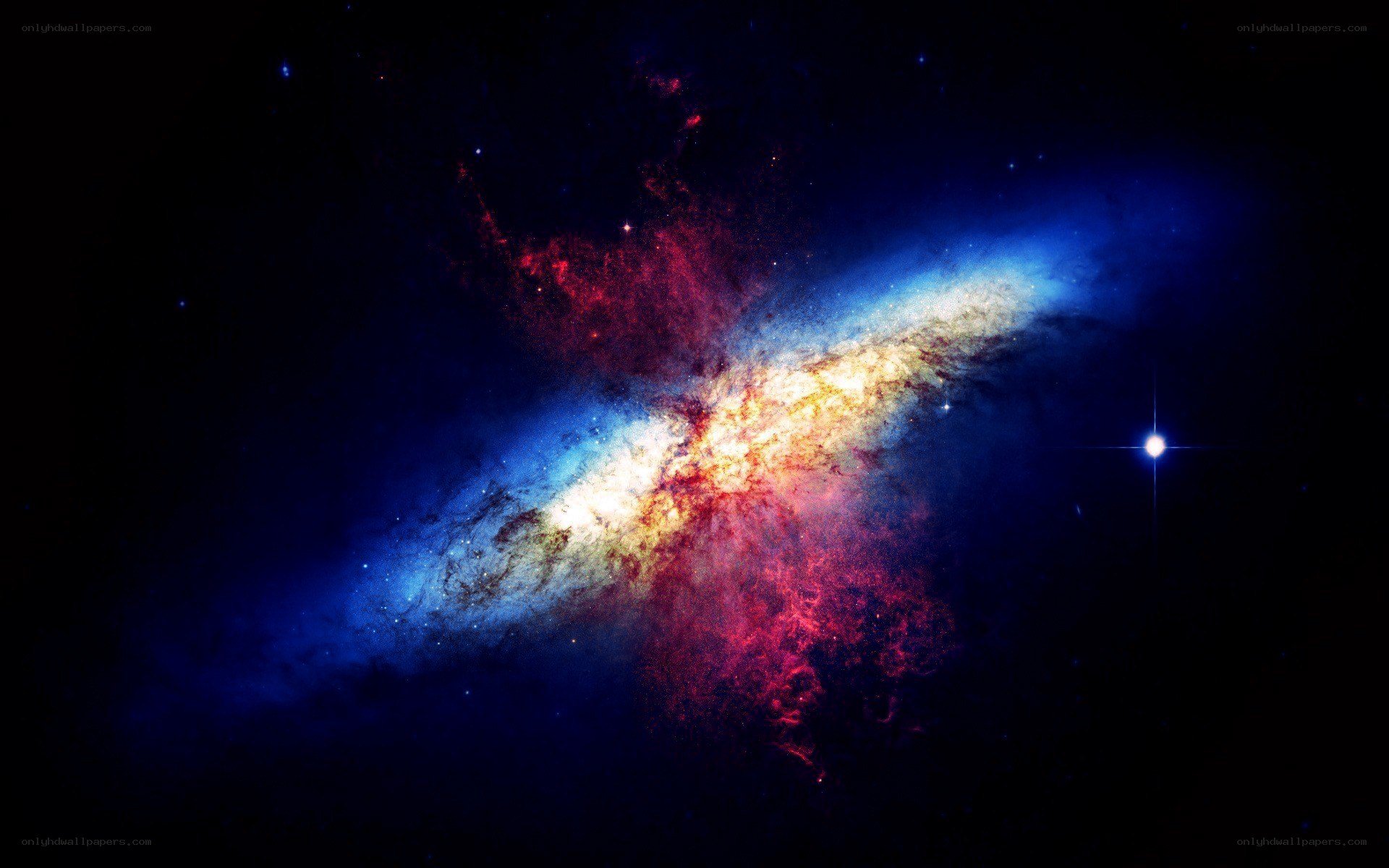 Galaxy with colorful nebula