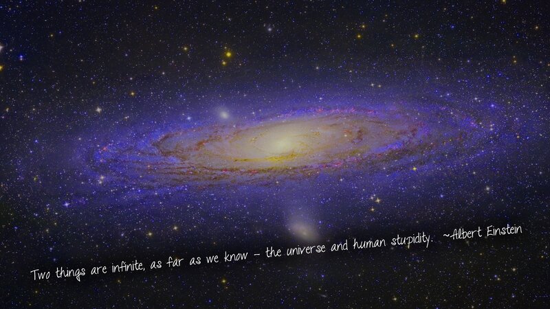 Galaxy with Einstein quote