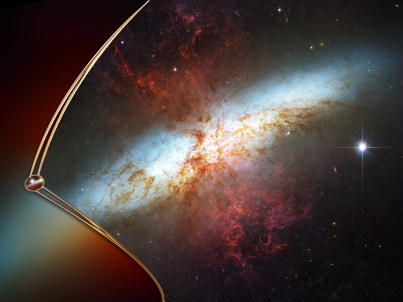 Galaxy with golden frame