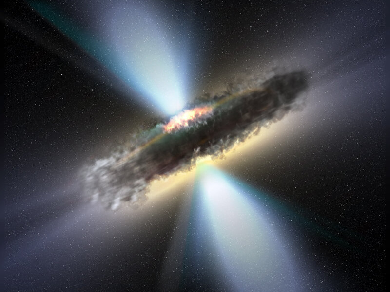 Galaxy with Jets — Black, Cosmic