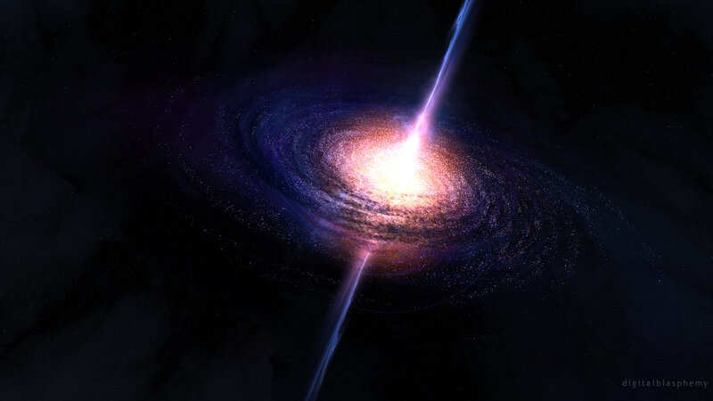 Galaxy with Jets — Black
