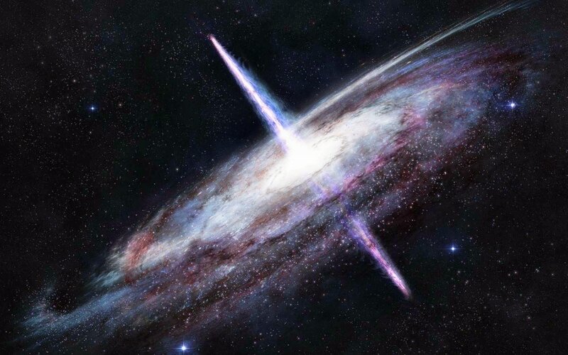 Galaxy with Jets — Purple