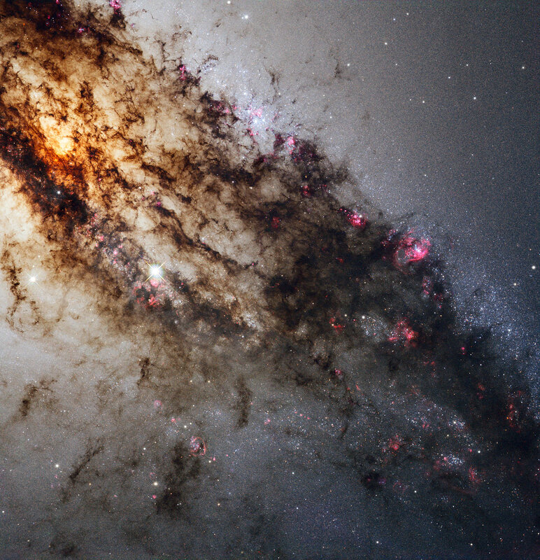 Galaxy with Nebula — Black, Cosmic, Photograph, Stars, Gas Clouds, Dust