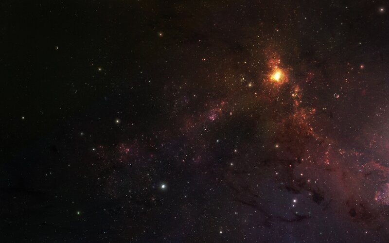 Galaxy with Nebula — Black, Cosmic