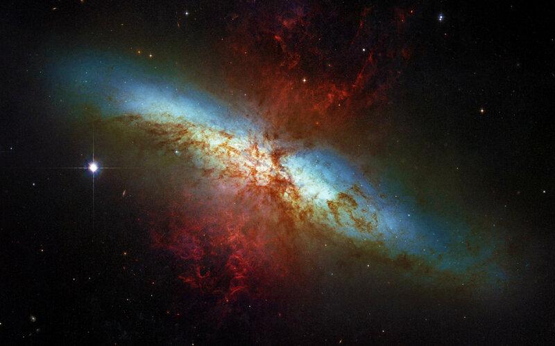 Galaxy with Nebula — Blue, Cosmic