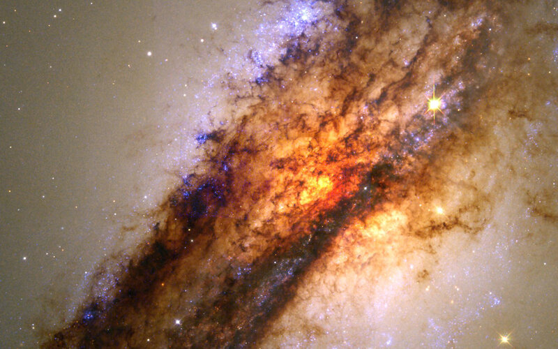 Galaxy with Nebula — Orange, Cosmic