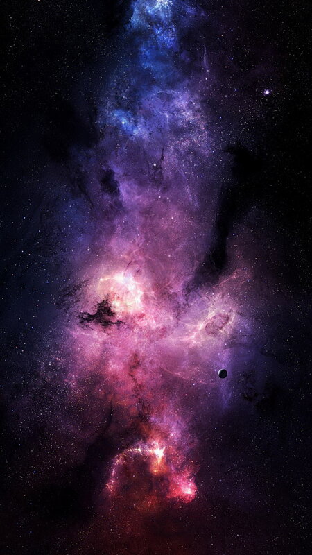 Galaxy with Nebula — Purple, Cosmic, Night, Digital Art