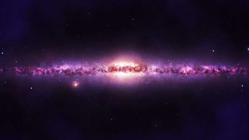 Galaxy with Nebula — Purple, Cosmic, Night